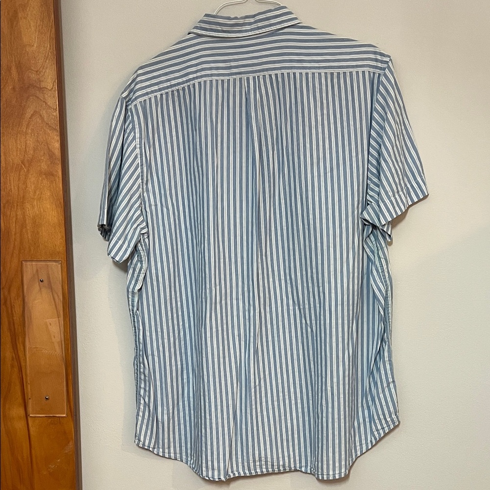 Club Room Men's Blue Striped Button Down Shirt Size XXL 100% Cotton Fitted - Picture 5 of 5